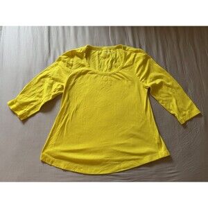 Lane Bryant Classic 3/4 Sleeve Scoop Neck Tee Yellow 10/12